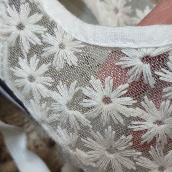 New‎ Twisted Women's Size 10 Ivory Lace Daisy Mesh Sneaker - Picture 8 of 13